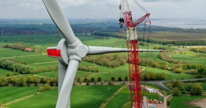 Aufbau der neuen Anlage im Jade-Windpark